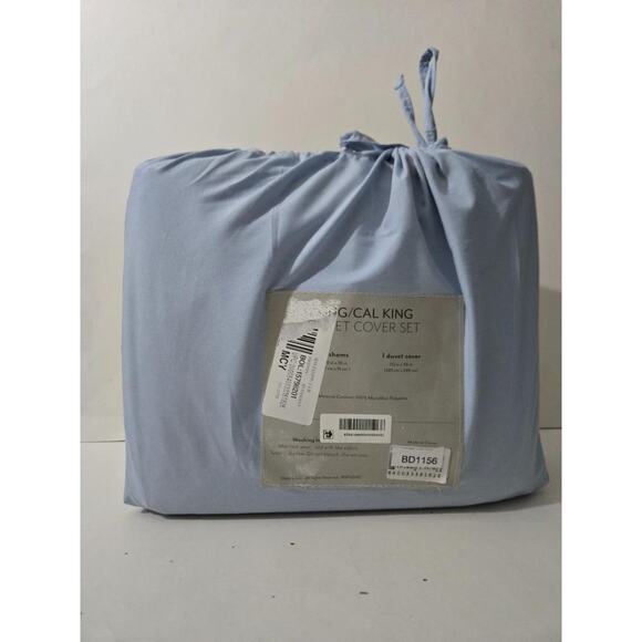 ienjoy Home Blue Ultra Soft Microfiber Pinch Pleat King Duvet Cover Set - Picture 4 of 5